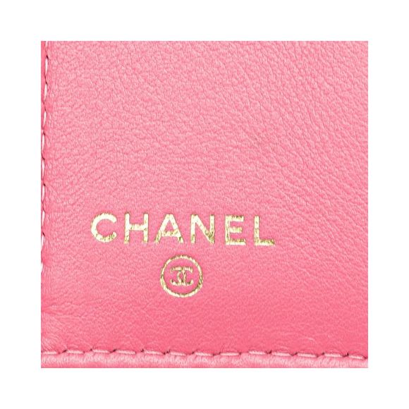 Pre Loved Chanel Boy Card Holder Wallet Women Pink Short Wallets - Picture 7 of 8